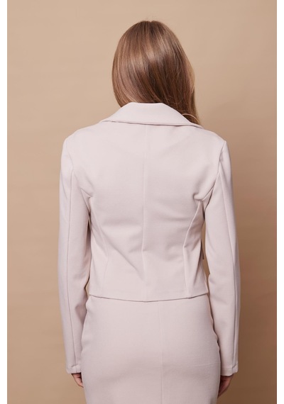 Kadın Likralı Kaşe Kumaş Yakalı Cep Kapaklı Uzun Kol Düğmeli Kısa Blazer Ceket Kaban-şampanya Şampanya Kadın Likralı Kaşe Kumaş Yakalı Cep Kapaklı Uzun Kol Düğmeli Kısa Blazer Ceket Kaban-şampanya Şampanya