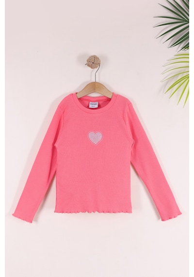 Monox 5-12 Yaş Kız Çocuk Fitilli Nakışlı 3 Lü Sweatshirt Takım Taş Çağla Nar