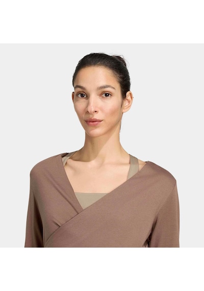 Adidas Studio Soft Ballet Wrap Kadın Kahverengi Üst Ky1960