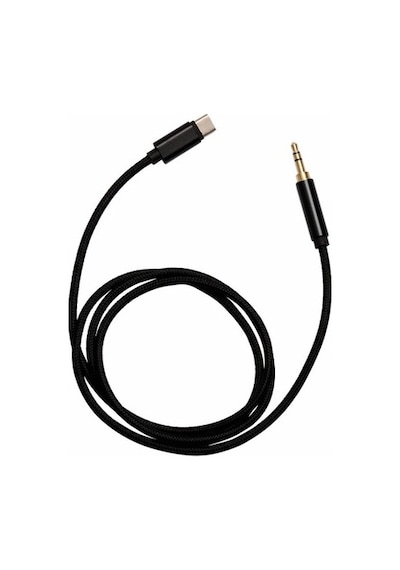 Type-C To 3.5 Mm Konektör Örgülü Aux Ses Kablosu 1 Metre Pl-8858