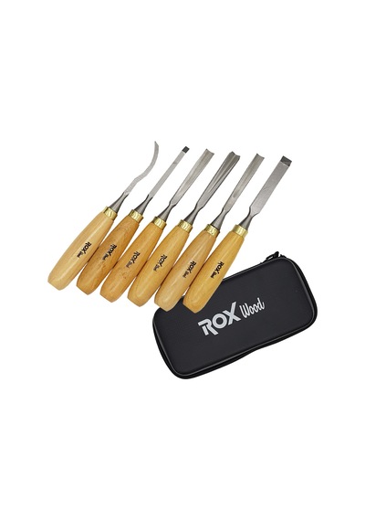 Rox Wood Oyma Seti Neopren Çantalı 6 Parça
