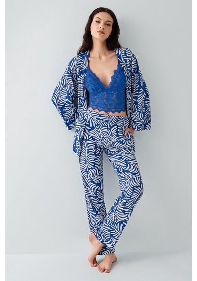Arnetta Kadın Lacivert 3lü Pijama Takım Mavi