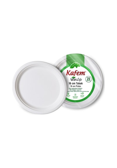 Kafem Ekolojik Karton Tabak 16 Cm 25 Li X 5 Paket