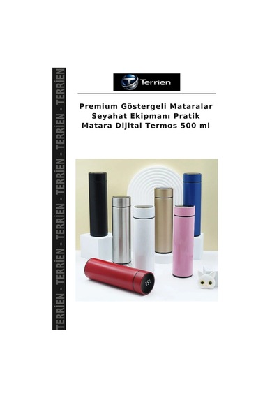 Premium Göstergeli Mataralar Seyahat Ekipmanı Pratik Matara Dijital Termos 500 Ml Diğer