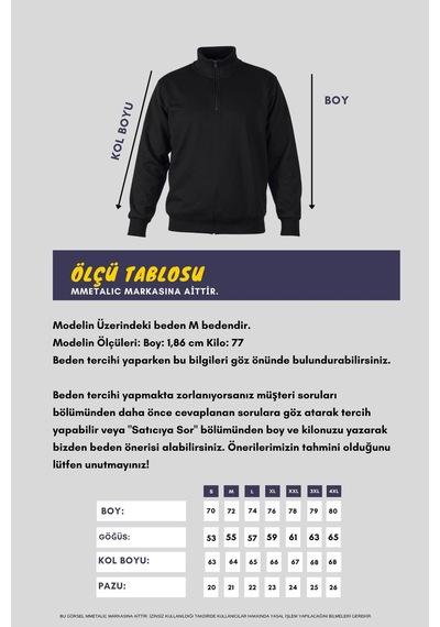 Mmetalic Erkek Lacivert Standart Fit Normal Kesim Pamuklu Yarım Fermuarlı Dik Yaka Pamuklu Sweatshirt Lacivert