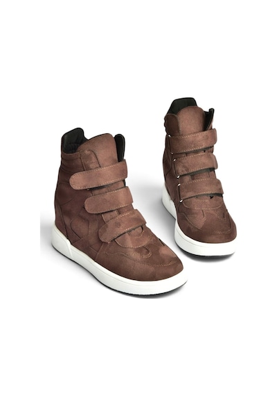 Fox Shoes V367856002 Kahverengi Süet Gizli Topuklu Cırtlı Spor Bot