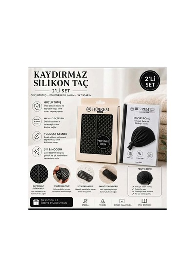 Kaydırmaz Silikon Tac + Bone Siyah - 921708839 Siyah