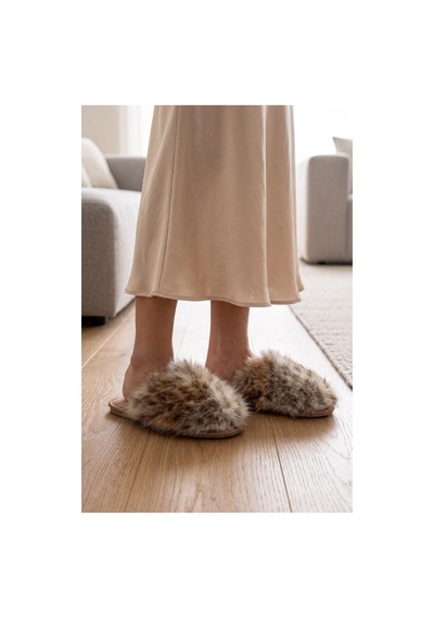Twigy Twıgy Tw Leopard Beyaz Kadın Ev Terliği 37/41