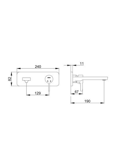 Eca Purity 102167602H-K Ankastre Sıva Üstü Lavabo Bataryası Tek Rozet