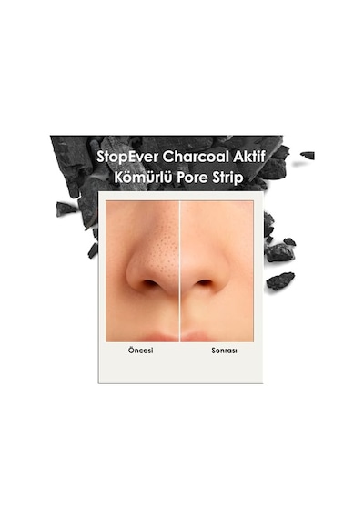 Stopever Pore Strip Siyah Nokta Bandı 2'li Paket Charcoal + Tea Tree Siyah Nokta Karşıtı Gözenek Temizleyici Aktif Karbon & Çay Ağacı Özlü 12 Adet 10