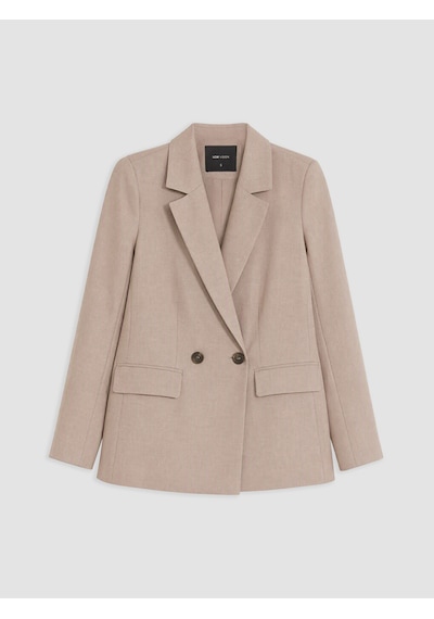 Lcw Vision Bej Kruvaze Yaka Kadın Blazer Ceket