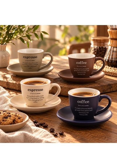 Earth 2'li 90 Cc Porselen Espresso Kahve Fincan Takımı Asorti Set Diğer