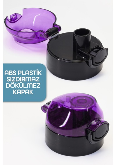Su Matarası Tritan Geniş Ağız Su Şişesi Stay Hydrated Spor Matarası Suluğu Bpasız 630 Ml Mor 0102
