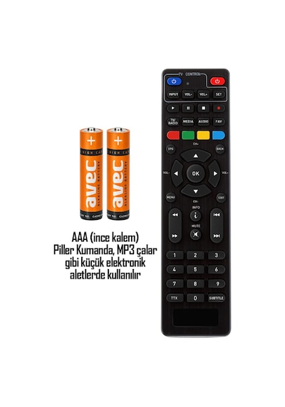 Avec 4lü Aaa Lr03 Alkaline İnce Kalem Pil Alkalin Kumanda Pili Alkali Pil 1.5v