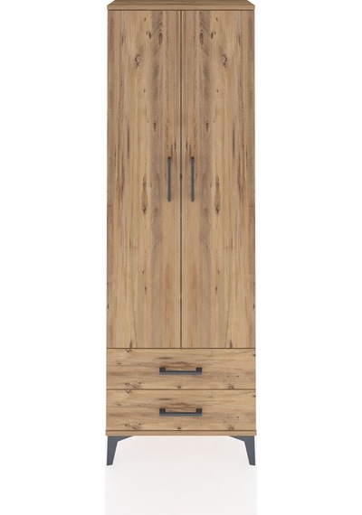 Arges Dolap 5 Raflı 2 Çekmeceli 2 Kapaklı 60x30x182 Çam-çam Çam