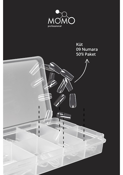 Momo Professional Soft Gel Tips Küt No:09 Tek Boy 50 Li Yedek Paket