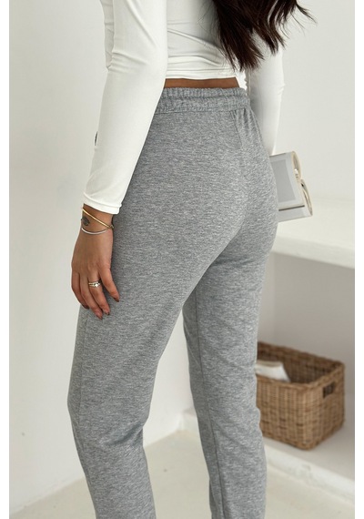 Kadın Bağcıklı Jogger Pantolon & Eşofman Altı Sportif & Enerjik Stil Gri