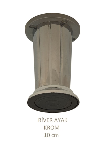 River Ayak, Plastik Mobilya Ayağı, 10 Cm, Vidalar Dahil, Krom Krom