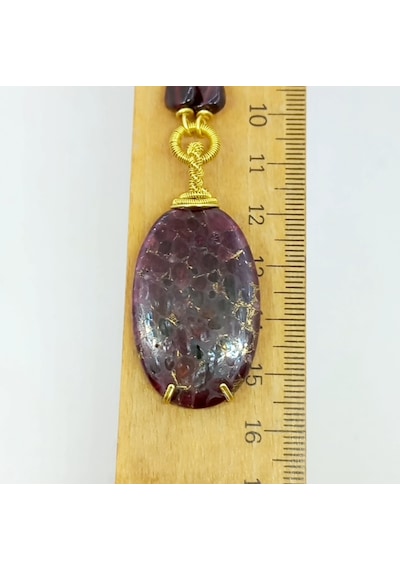 1652 Copper Turmalin El Yapımı Kolye Altın