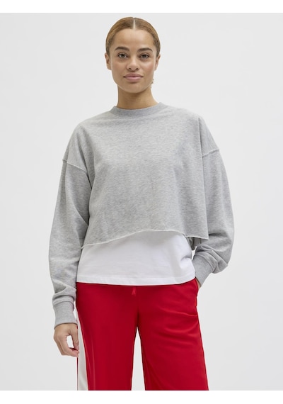 Jack & Jones Kadin Bisiklet Yaka Sweatshirt - Caia - 12253287 Light Grey Melange