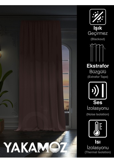 Yüksek Kalite Bebek Pembe Karartma Blackout Fon Perde Ekstrafor Büzgülü Tek Kanat Dark Touch Serisi Bebek Pembe