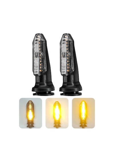 Motosiklet Led Ön Sinyal Lambası Gündüz Led Ve Kayan Sinyal Sarı/amber