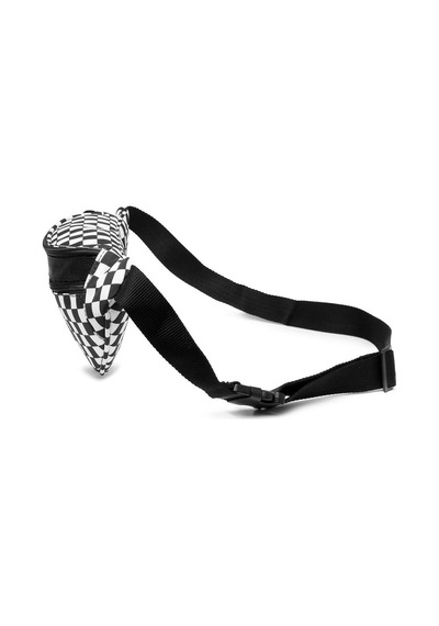3030 Dama Desen Unisex Bel Çantası Ekose Siyah/beyaz