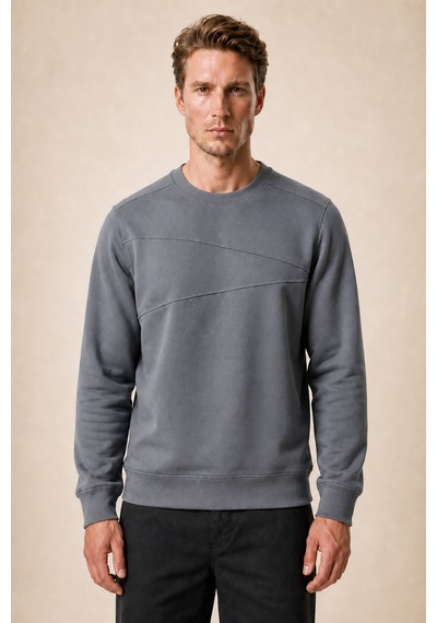 Redline Lines Regular Fit Kışlık Sweatshirt Füme
