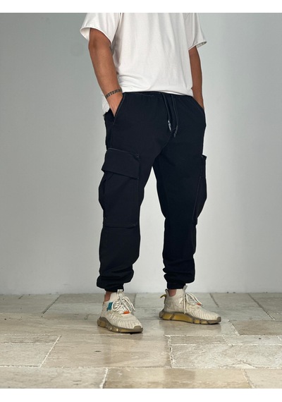 Cocopelli Premium Kalite Büyük Cepli Siyah Jogger Pantolon Coc1910 Siyah