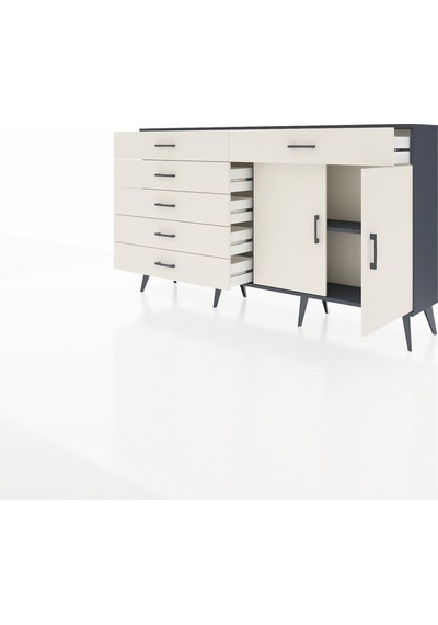 Arges Konsol Tek Raflı 6 Çekmeceli 2 Kapaklı 176x30x99 Antrasit-a Antrasit-aytaşı Arges Konsol Tek Raflı 6 Çekmeceli 2 Kapaklı 176x30x99 Antrasit-a Antrasit-aytaşı