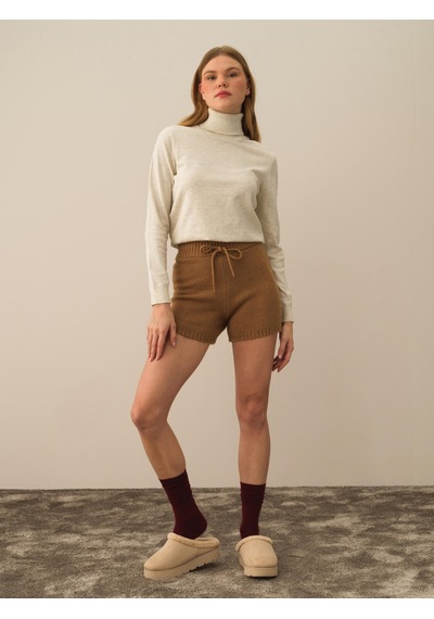 Xint Camel Lüks Pamuk Dokulu Regular Fit Şort 850916