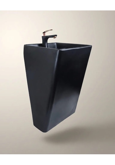 Mat Siyah Asma Monoblok Lavabo Renkli