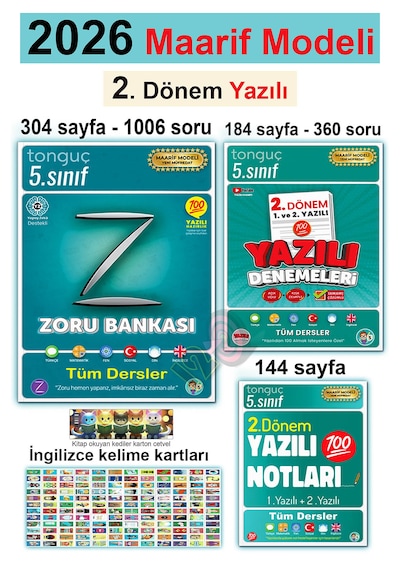 5. Sınıf 2026 Zoru Bankası Tüm Dersler 2. Dönem Yazılı Notları Denemeleri