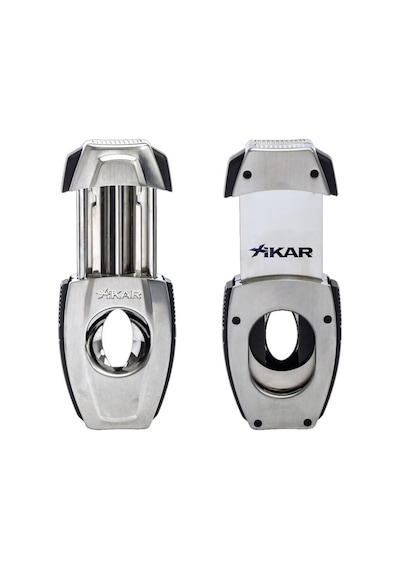 Xikar Flip Dual Gümüş V & Düz Puro Makası Kesici - Tr9307