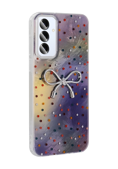 Noktaks - Galaxy S25 Uyumlu Kılıf Kamera Korumalı Figürlü Ponti Silikon Kapak - Lila - T36580