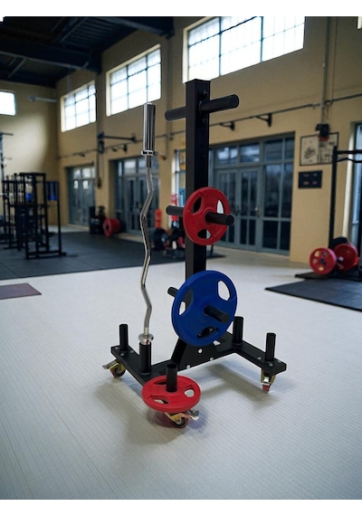 Tekerlekli Olimpik Plaka Ve Bar Standı