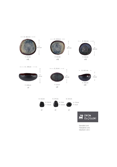 Karaca  Earth Collection Galactic 55 Parça 12 Kişilik Yemek Takımı Siyah