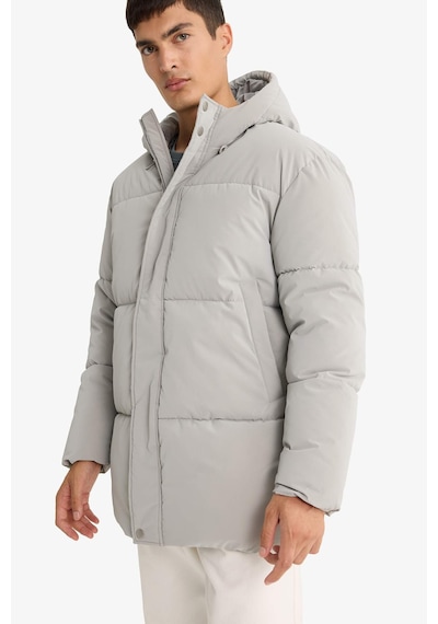 Defacto Su İtici Regular Fit Kapüşonlu Cepli Astarlı Rüzgar Geçirmez Fermuarlı Parka F0431ax25wngr454 Gri-gr454
