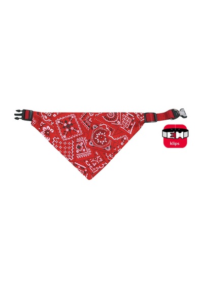 Karlıe Bandanalı Tasma 35-50cm Kırmızı Çok Renkli
