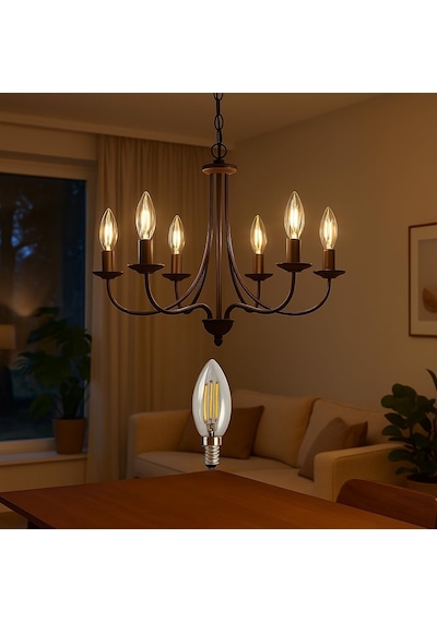 Led Rustik Mum Buji Ampul E14 Duy, 4w 35w Eşdeğer , 3000k Günışığı, 400 Lümen 220-240v, 3. Standart