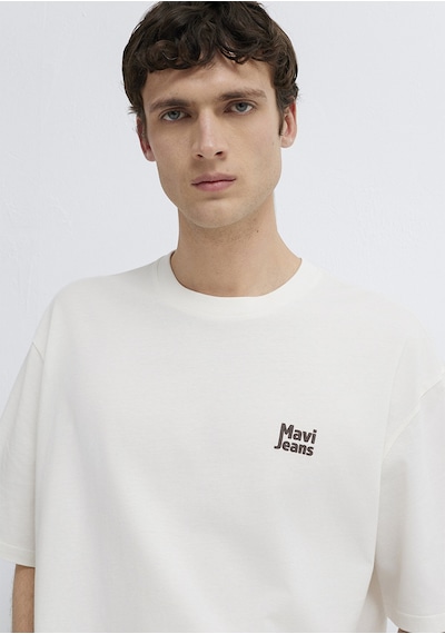 Mavi - Mavi Jeans Baskılı Ekru Tişört 0613347-70057