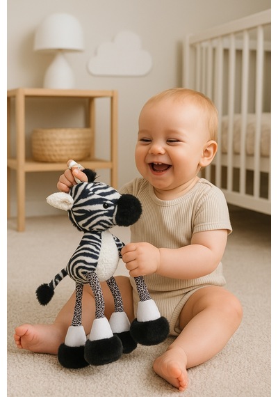 Sevimli Zebra Aktivite Oyuncağı Puset Ve Bebek Arabalarına Takıla Bilir