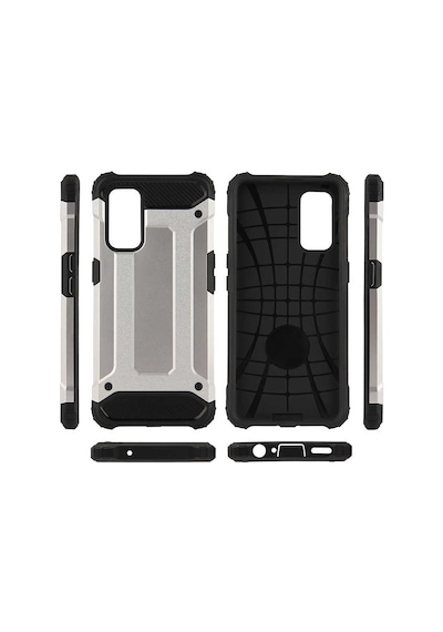 Noktaks - Oppo Reno 5 5g Uyumlu - Kılıf Çift Katman Zırh Tank Crash Military Kapak - Gold