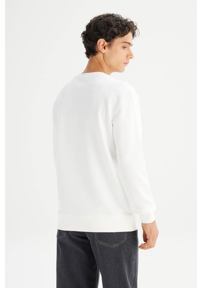 Lee Regular Fit Baskılı Beyaz Erkek Sweatshirt L2520361102 Beyaz
