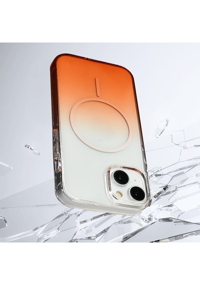 Nihcase Apple Uyumlu iPhone 15 Kılıf Rainbow Renkli Septik Manyetik Şarj Kapak