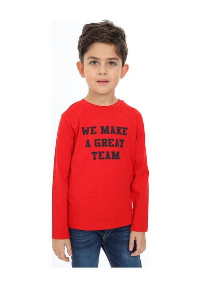Toontoy Kids Toontoy Erkek Çocuk Baskılı Tişört Kırmızı