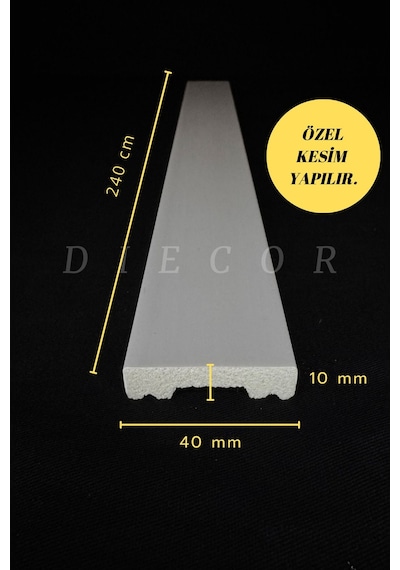 Diecor Dekoratif Boyanabilir 1 Adet 4 Cm Düz Polistren Duvar Çıtası Beyaz 4 Cm Model:xa238
