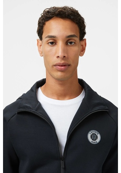 Lacoste Men's Full Zip Hoodie Sweatshirt Erkek Kapüşonlu Tam Fermuar Sweatshirt Siyah Siyah
