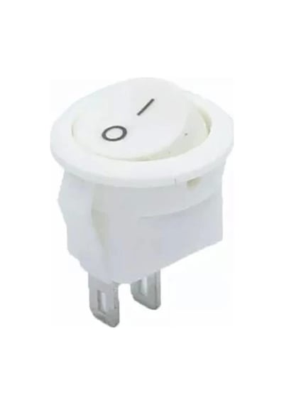 Mini Yuvarlak Işıksız On-off Beyaz Anahtar Ic-134e