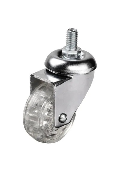 Hubrendy Kargo 302 - 50x20 Mm Şeffaf Makaralı Vidalı Teker